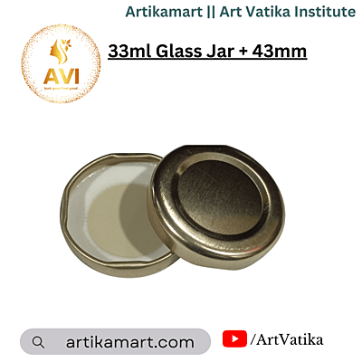 33ml Glass Jar + 43mm Golden Lug cap 33ml Glass Jar + 43mm Golden Lug cap