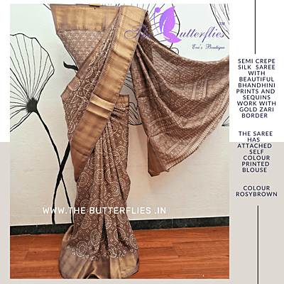 SEMI CREPE SILK SAREE  RJASCRE23468