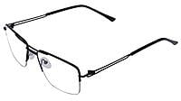 Unisex Half Rimmed Large Rectangular Spectacle Frame. Black Frame Unisex Half Rimmed Large Rectangular Spectacle Frame. Black Frame