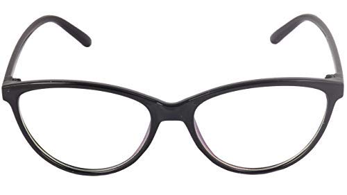 Female Large Cat Eye Spectacle Frame. Glossy Black Frame