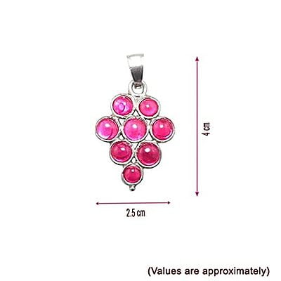 Sterling Silver Chain with Red Stone Pendent