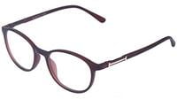 Unisex Round Medium Spectacle Frame. Matte Brown Color Frame. Transparent ARC Lens. Unisex Round Medium Spectacle Frame. Matte Brown Color Frame. Transparent ARC Lens.