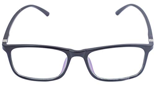 Soigné Unisex Large Rectangular Specs Frame. Glossy Black
