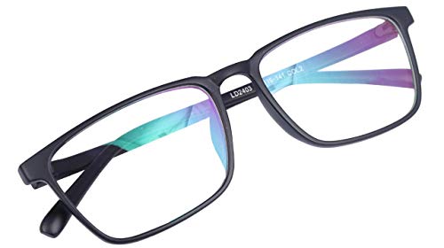 Unisex Rectangular Large Spectacle Frame. Glossy Black Color Frame.