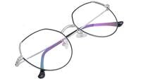 Female Oversized Spectacle Frames. Transparent ARC Lens. Silver & Black Color Metal Frame. Female Oversized Spectacle Frames. Transparent ARC Lens. Silver & Black Color Metal Frame.