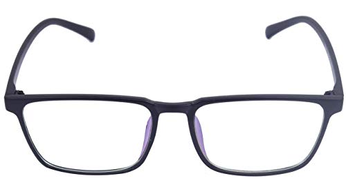Unisex Rectangular Large Spectacle Frame. Glossy Black Color Frame.