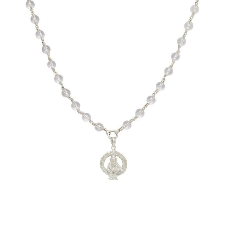 Sphatika Mala with Ayyappan (Iyyappan) Pendant – Pure Quartz Crystal Mala Sphatika Mala with Ayyappan (Iyyappan) Pendant – Pure Quartz Crystal Mala
