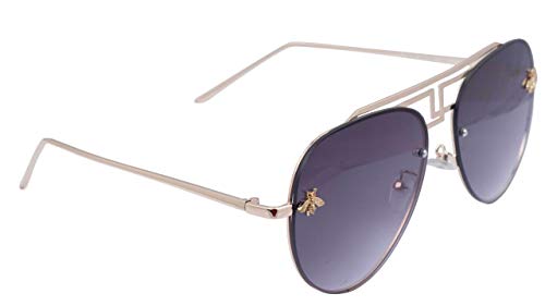 Unisex Large Aviator Sunglasses. Gradient & See Through Black Color Lens.