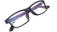 Unisex Rectangular Large Spectacle Frame. Glossy Black Color Frame. Zero Power Lens. Unisex Rectangular Large Spectacle Frame. Glossy Black Color Frame. Zero Power Lens.