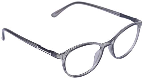 Unisex Round Medium Spectacle Frame. See Through Grey Color Frame.