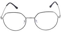Female Oversized Spectacle Frames. Transparent ARC Lens. Silver & Black Color Metal Frame. Female Oversized Spectacle Frames. Transparent ARC Lens. Silver & Black Color Metal Frame.