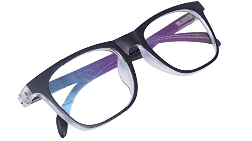 Soigné Unisex Medium Rectangular Spectacle Frame. Black&Transparent Color
