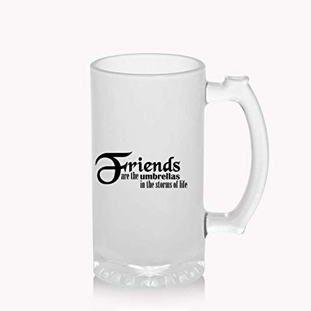 Sublimation Printed Froaster Beer Mug Friends are Umbrellas Theme Froasted Beer Mug Sublimation Printed Froaster Beer Mug Friends are Umbrellas Theme Froasted Beer Mug