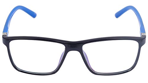 Soigné Unisex Large Rectangular Spectacle Frame. Black&Blue Color