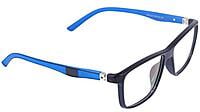 Soigné Unisex Large Rectangular Spectacle Frame. Black&Blue Color