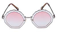 Soigné Female Medium Round Sunglasses. Transparent&Pink Lens Soigné Female Medium Round Sunglasses. Transparent&Pink Lens