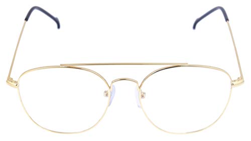 Soigné Unisex Medium Round Spectacle Frame.Golden Color