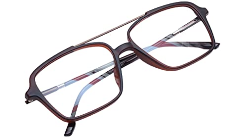 Soigné Unisex Large Rectangular Specs Frame. Matte Brown