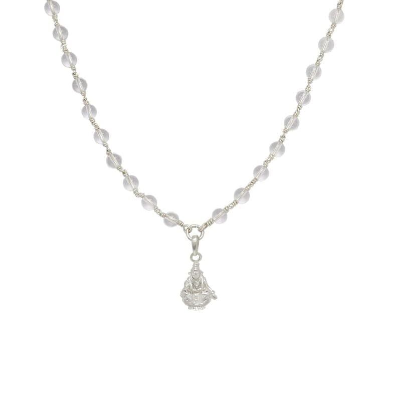 Sphatika Mala with Ayyappan Pendant Pure Quartz Crystal Mala for Devotion Sphatika Mala with Ayyappan Pendant Pure Quartz Crystal Mala for Devotion
