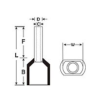 4 sq.mm Twin Insulated Ferrule GREY Pack of 10 4 sq.mm Twin Insulated Ferrule GREY Pack of 10
