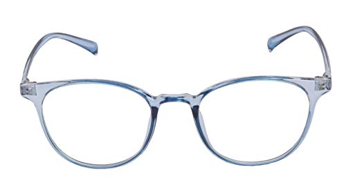 Unisex Medium Full Rim Round Spectacle Frame. Blue Frame