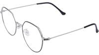 Female Oversized Spectacle Frames. Transparent ARC Lens. Silver & Black Color Metal Frame. Female Oversized Spectacle Frames. Transparent ARC Lens. Silver & Black Color Metal Frame.