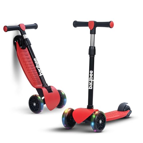 Baybee Zoomie Foldable Kick Scooter for Kids-Red