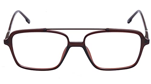 Soigné Unisex Large Rectangular Specs Frame. Matte Brown