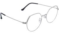 Female Oversized Spectacle Frames. Transparent ARC Lens. Silver Color Metal Frame. Female Oversized Spectacle Frames. Transparent ARC Lens. Silver Color Metal Frame.