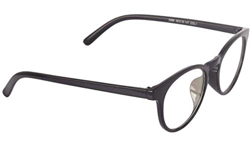 Soigné Unisex Oval Medium Spectacle Frame.Glossy Black