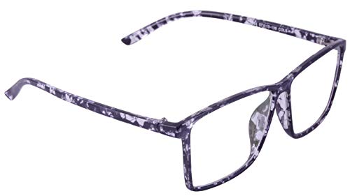 Soigné Unisex Oversized Square Spectacle Frame. Black & Transparent