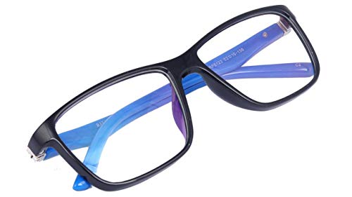 Soigné Unisex Large Rectangular Spectacle Frame. Black&Blue Color