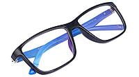 Soigné Unisex Large Rectangular Spectacle Frame. Black&Blue Color