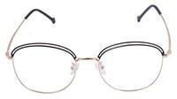 Female Square Spectacle Frame. Golden & Black Color Metal Frame. Transparent ARC Lens. Female Square Spectacle Frame. Golden & Black Color Metal Frame. Transparent ARC Lens.