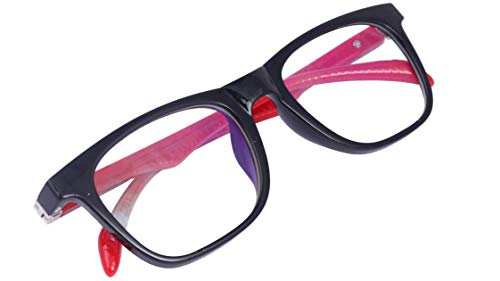 Soigné Unisex Large Rectangular Spectacle Frame. Black&Red Color
