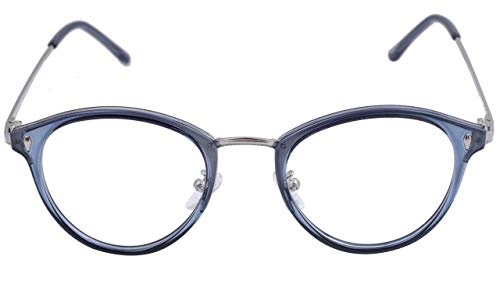 Soigné Unisex Large Round Spectacle. See Through Blue