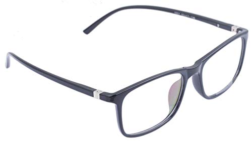 Soigné Unisex Large Rectangular Specs Frame. Glossy Black