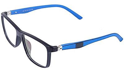 Soigné Unisex Large Rectangular Spectacle Frame. Black&Blue Color