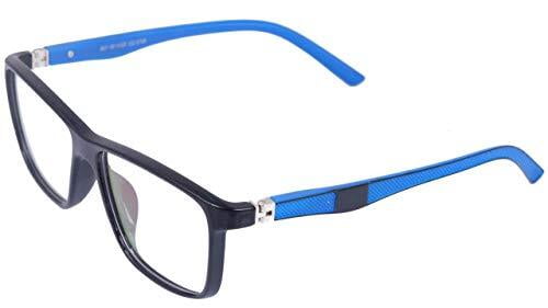 Soigné Unisex Large Rectangular Spectacle Frame. Black&Blue Color