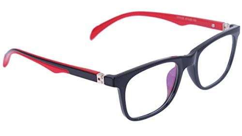 Soigné Unisex Large Rectangular Spectacle Frame. Black&Red Color