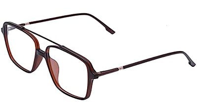 Soigné Unisex Large Rectangular Specs Frame. Matte Brown