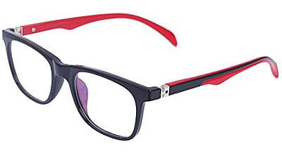 Soigné Unisex Large Rectangular Spectacle Frame. Black&Red Color