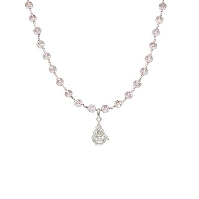 Sphatika Mala with Ayyappan Pendant Pure Quartz Crystal Mala for Devotion Sphatika Mala with Ayyappan Pendant Pure Quartz Crystal Mala for Devotion