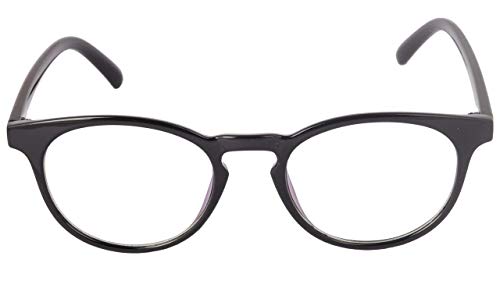 Soigné Unisex Oval Medium Spectacle Frame.Glossy Black