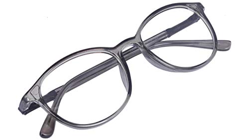 Unisex Round Medium Spectacle Frame. See Through Grey Color Frame.