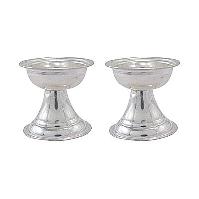 Silver Kerala Diya Set Silver Kerala Diya Set