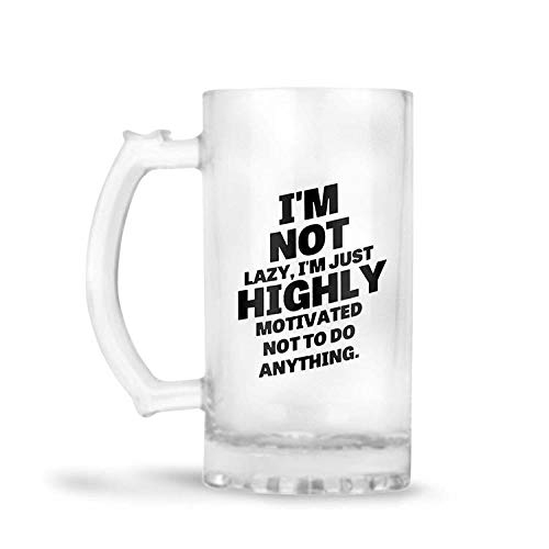 Sublimation Printed Froaster Beer Mug with I'm Not Lazy Designer Printed Glass Beer Mug (Frosted, 500Ml) Sublimation Printed Froaster Beer Mug with I'm Not Lazy Designer Printed Glass Beer Mug (Frosted, 500Ml)