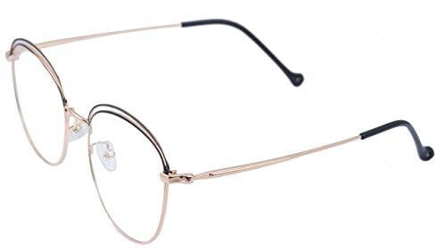 Female Square Spectacle Frame. Golden & Black Color Metal Frame. Transparent ARC Lens. Female Square Spectacle Frame. Golden & Black Color Metal Frame. Transparent ARC Lens.