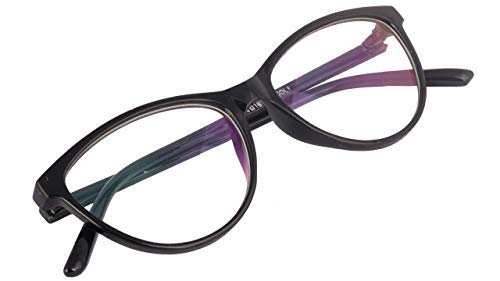Female Large Cat Eye Spectacle Frame. Glossy Black Frame