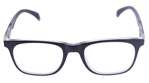 Soigné Unisex Medium Rectangular Spectacle Frame. Black&Transparent Color